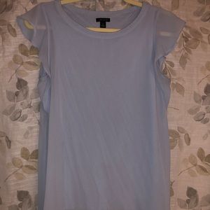 Ann Taylor baby blue ruffle sleeve top